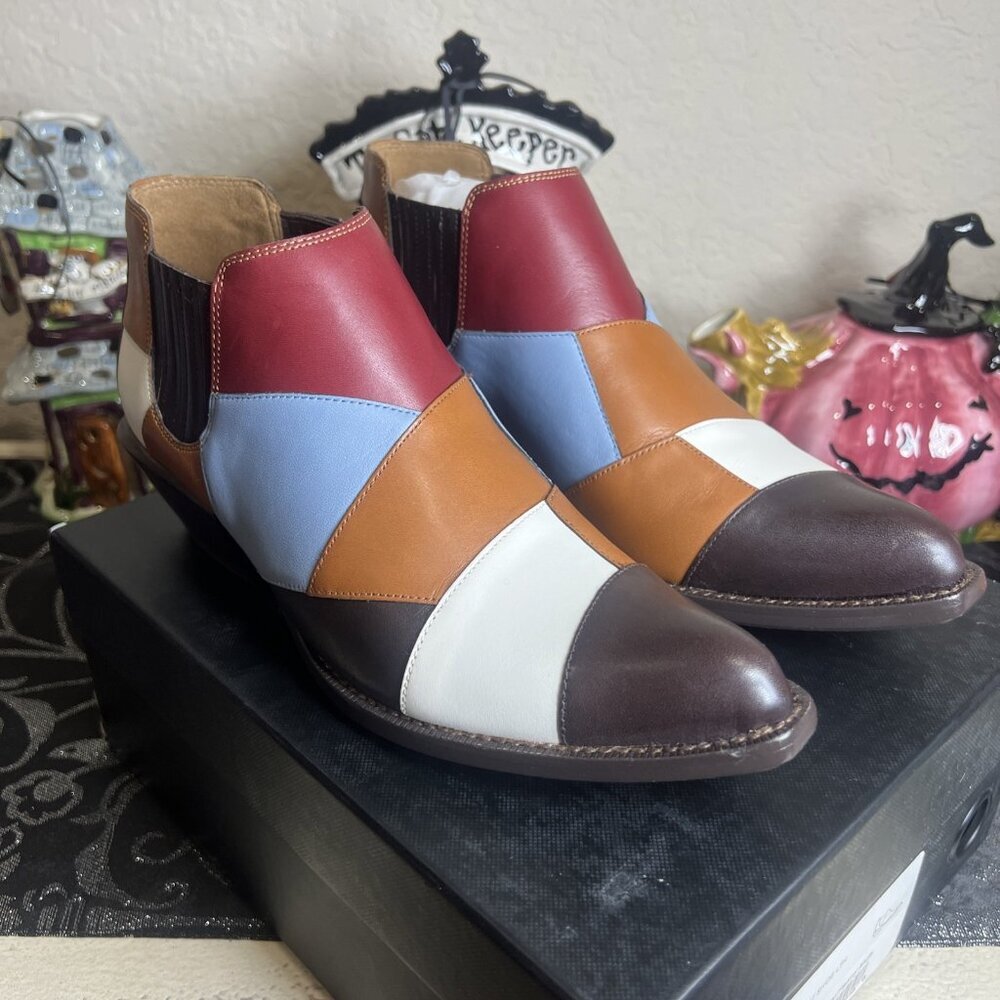 COACH Womens Multicolor Patchwork BANDIT Ankle Booties Boots Sz 7B New Bag Box - Picture 1 of 15